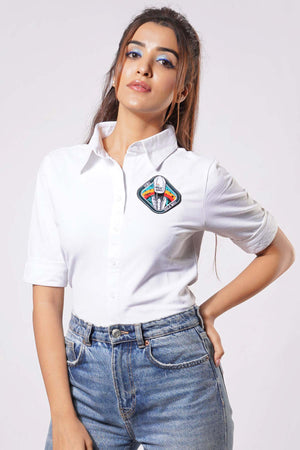 White Shirtee with Colourful GSLV Mklll badge
