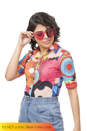 Mutli-Colour Quirky Abstract Art Regular Fit Shirtee