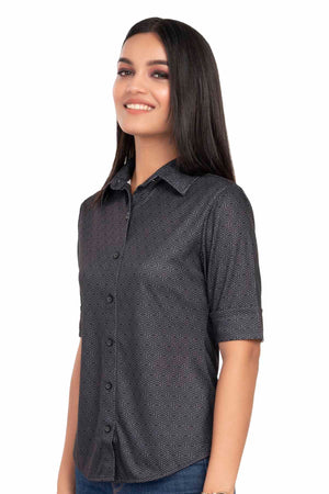 Black Geometric Pattern Shirtee