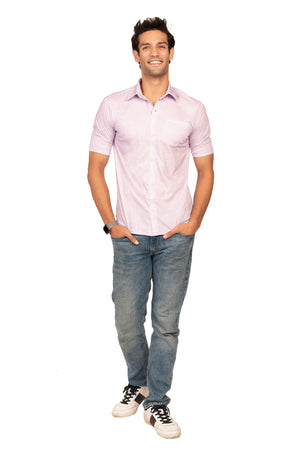 Lilac Linen Pattern Regular Fit Shirtee